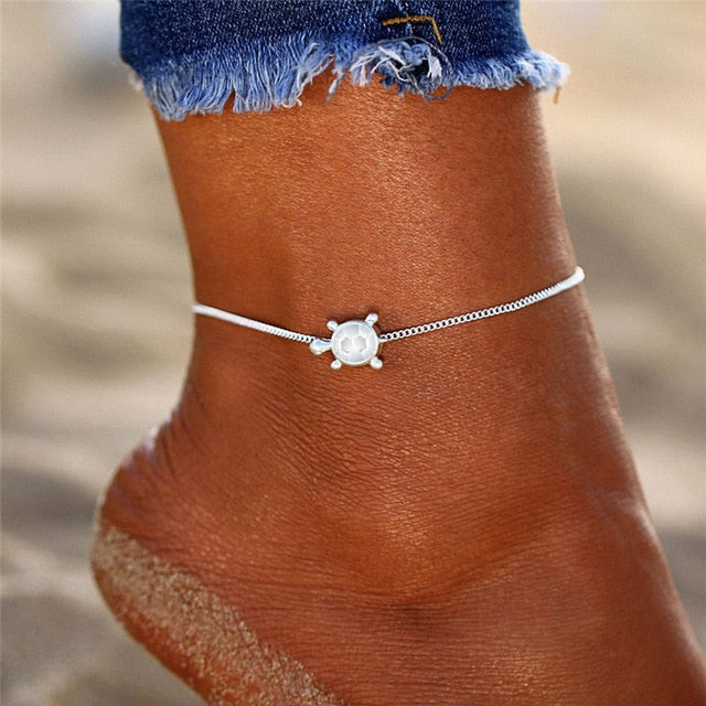 IF YOU Bohimia Sea Turtles Anklet Vintage For Women Summer Beach BOHO Bracelet on Leg Chain Foot Anklets Jewelry Drop shipping